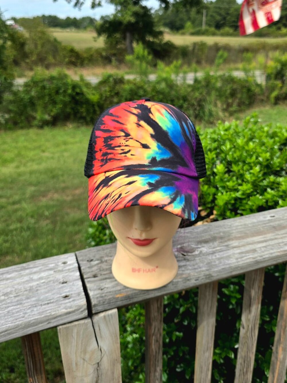 Ladies Black Tye Dye Trucker Hat new no tags